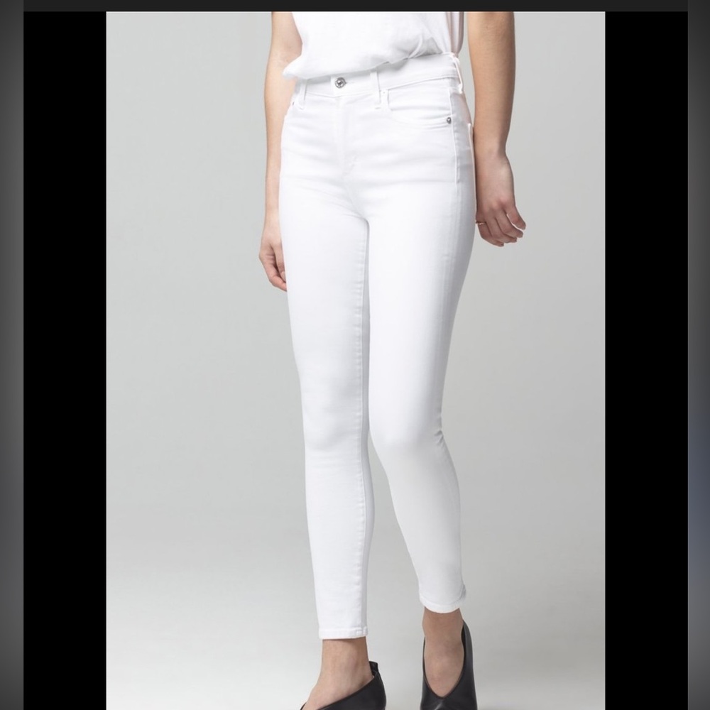 Citizens Of Humanity White Rocket Crop Mid Rise in White Sculpt Size 30